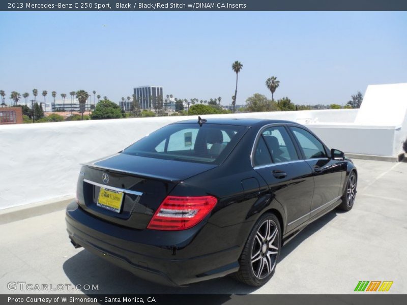 Black / Black/Red Stitch w/DINAMICA Inserts 2013 Mercedes-Benz C 250 Sport