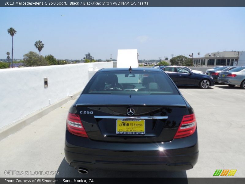 Black / Black/Red Stitch w/DINAMICA Inserts 2013 Mercedes-Benz C 250 Sport