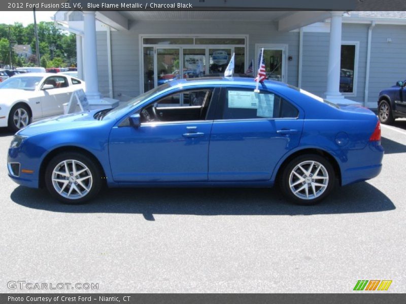 Blue Flame Metallic / Charcoal Black 2012 Ford Fusion SEL V6