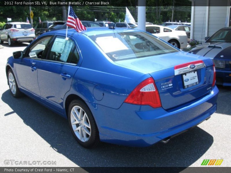 Blue Flame Metallic / Charcoal Black 2012 Ford Fusion SEL V6