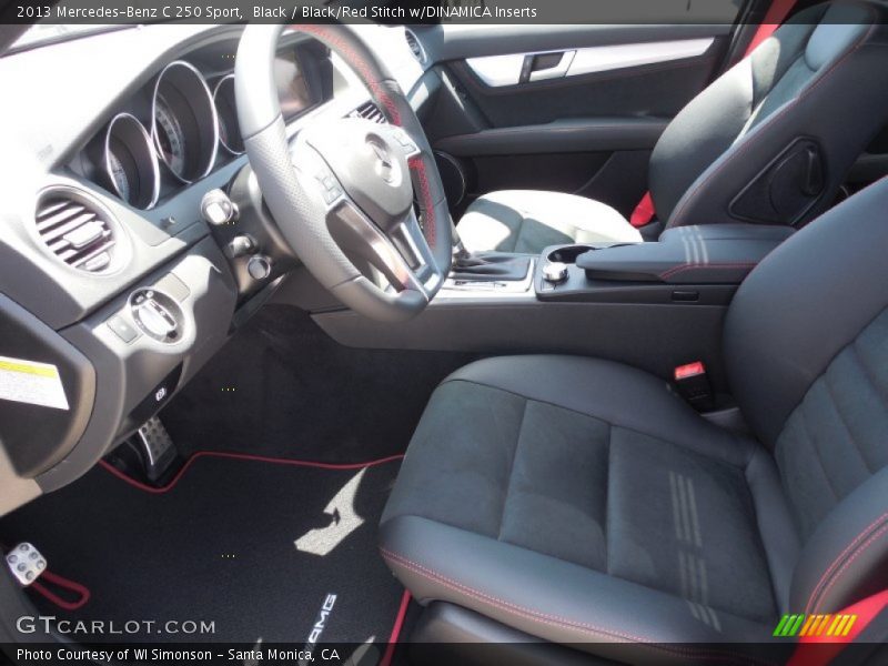 Black / Black/Red Stitch w/DINAMICA Inserts 2013 Mercedes-Benz C 250 Sport