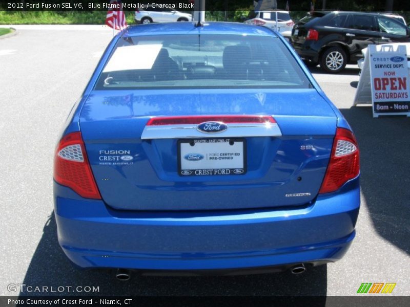 Blue Flame Metallic / Charcoal Black 2012 Ford Fusion SEL V6