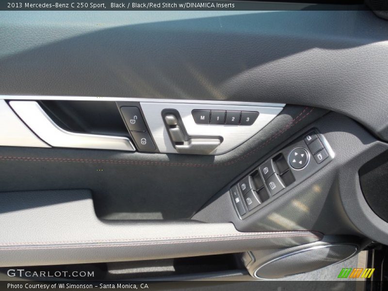 Black / Black/Red Stitch w/DINAMICA Inserts 2013 Mercedes-Benz C 250 Sport