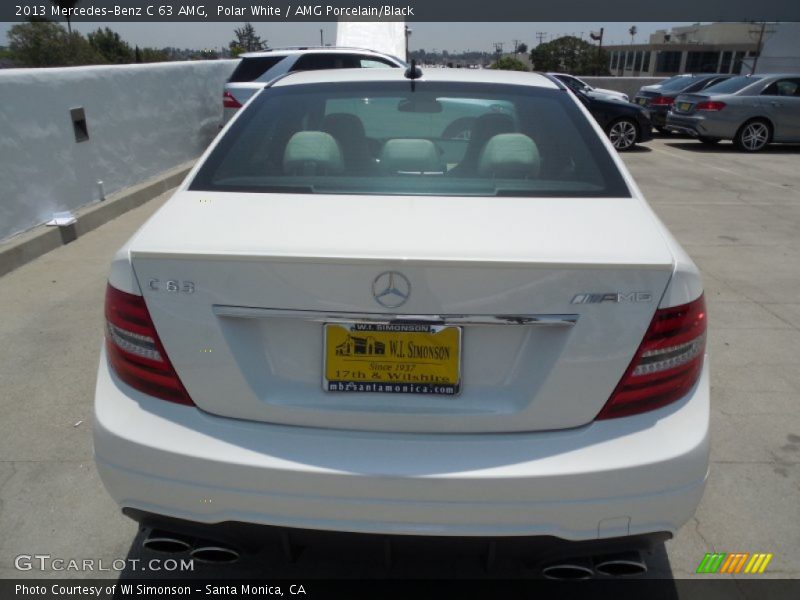Polar White / AMG Porcelain/Black 2013 Mercedes-Benz C 63 AMG
