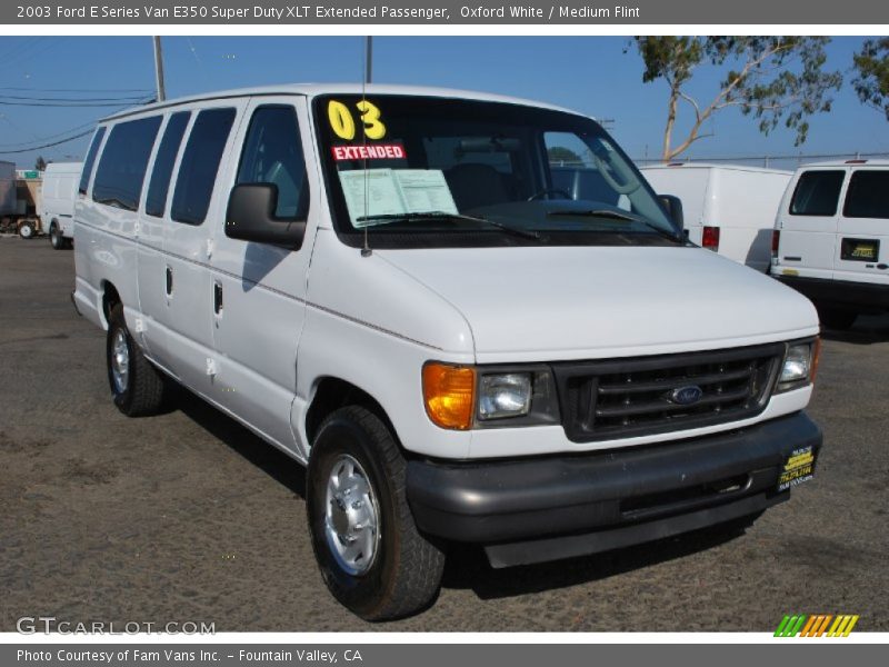 Oxford White / Medium Flint 2003 Ford E Series Van E350 Super Duty XLT Extended Passenger