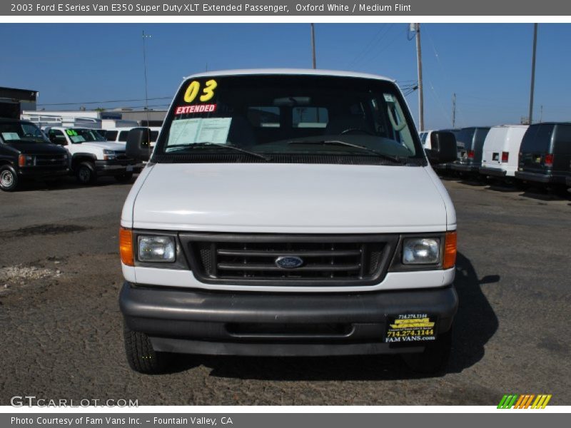 Oxford White / Medium Flint 2003 Ford E Series Van E350 Super Duty XLT Extended Passenger