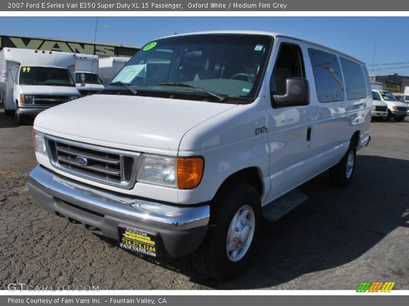 Oxford White / Medium Flint Grey 2007 Ford E Series Van E350 Super Duty XL 15 Passenger