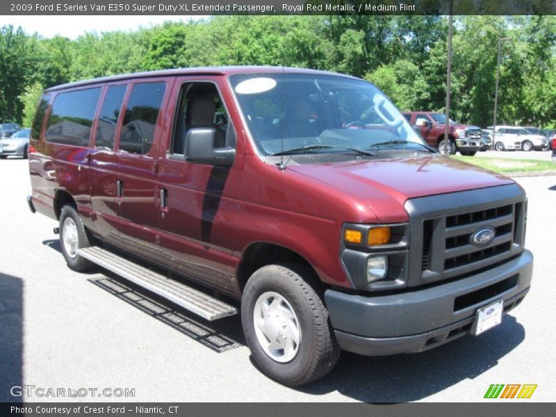 Royal Red Metallic / Medium Flint 2009 Ford E Series Van E350 Super Duty XL Extended Passenger