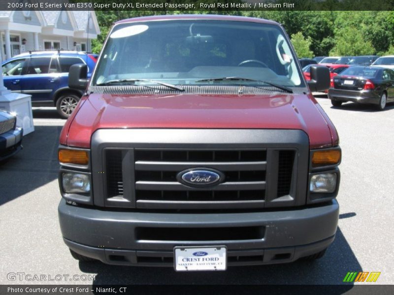 Royal Red Metallic / Medium Flint 2009 Ford E Series Van E350 Super Duty XL Extended Passenger