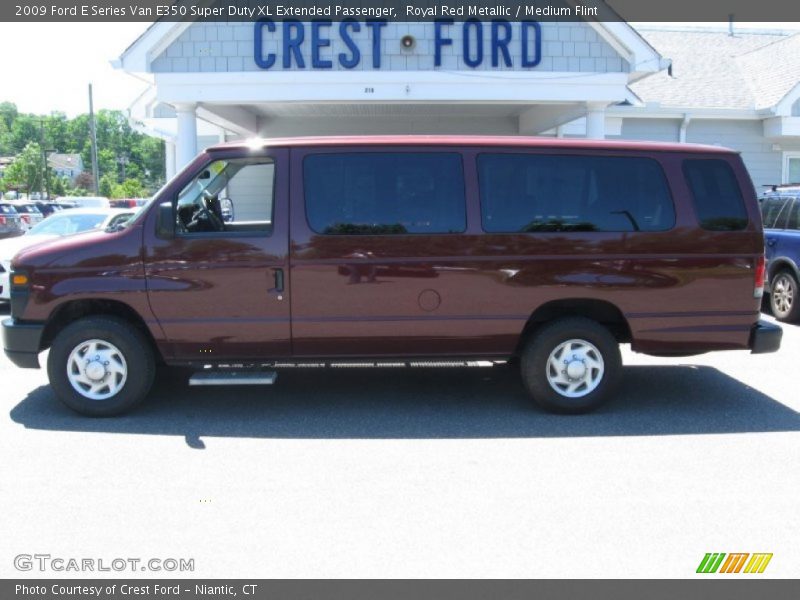 Royal Red Metallic / Medium Flint 2009 Ford E Series Van E350 Super Duty XL Extended Passenger
