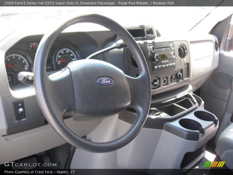 Royal Red Metallic / Medium Flint 2009 Ford E Series Van E350 Super Duty XL Extended Passenger