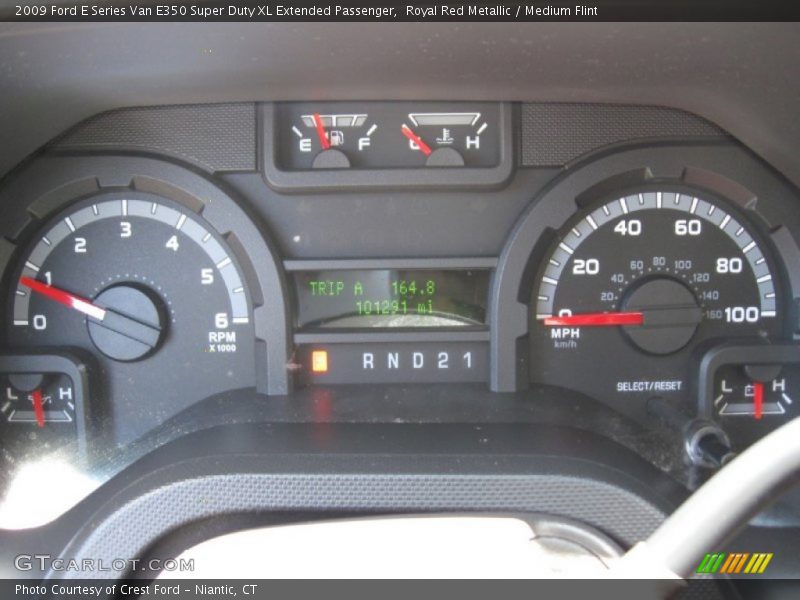Royal Red Metallic / Medium Flint 2009 Ford E Series Van E350 Super Duty XL Extended Passenger