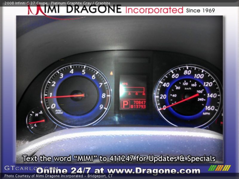 Platinum Graphite Gray / Graphite 2008 Infiniti G 37 Coupe