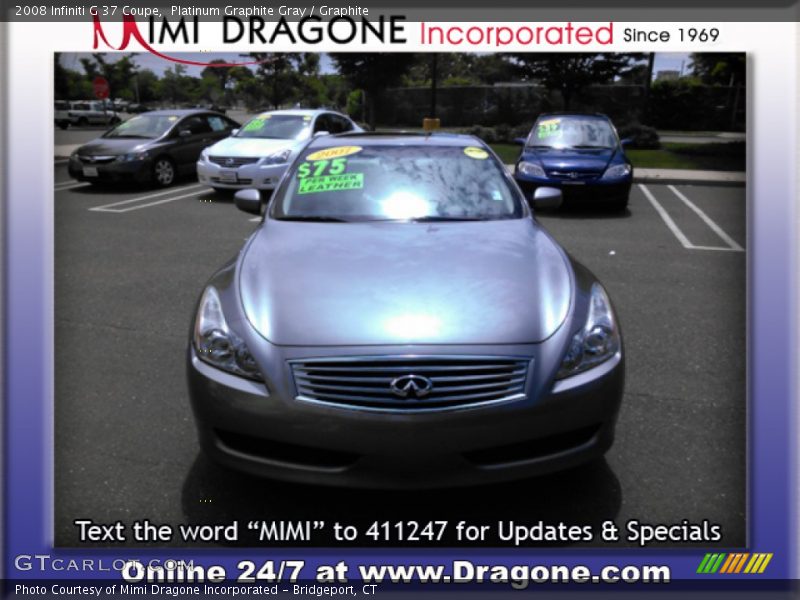 Platinum Graphite Gray / Graphite 2008 Infiniti G 37 Coupe