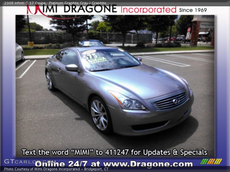 Platinum Graphite Gray / Graphite 2008 Infiniti G 37 Coupe