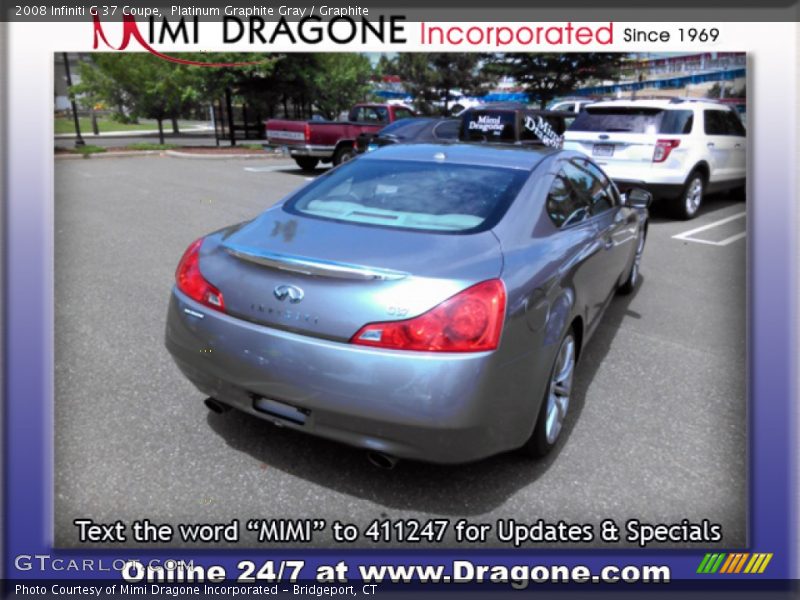 Platinum Graphite Gray / Graphite 2008 Infiniti G 37 Coupe
