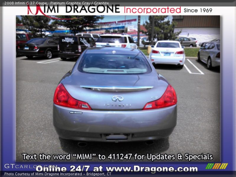 Platinum Graphite Gray / Graphite 2008 Infiniti G 37 Coupe