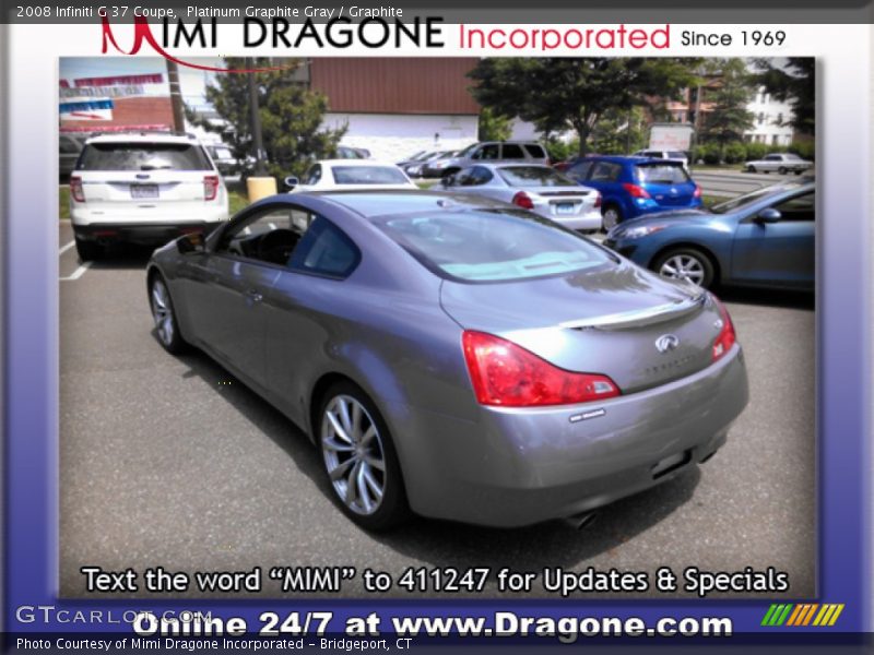Platinum Graphite Gray / Graphite 2008 Infiniti G 37 Coupe
