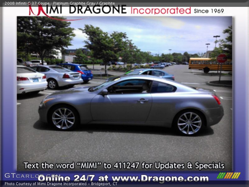 Platinum Graphite Gray / Graphite 2008 Infiniti G 37 Coupe