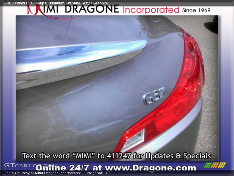 Platinum Graphite Gray / Graphite 2008 Infiniti G 37 Coupe