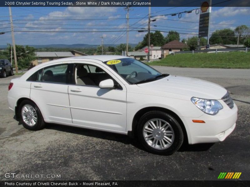 Stone White / Dark Khaki/Light Graystone 2008 Chrysler Sebring Touring Sedan