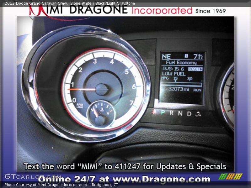 Stone White / Black/Light Graystone 2012 Dodge Grand Caravan Crew