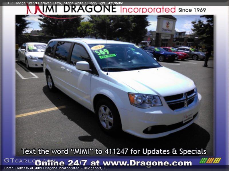 Stone White / Black/Light Graystone 2012 Dodge Grand Caravan Crew