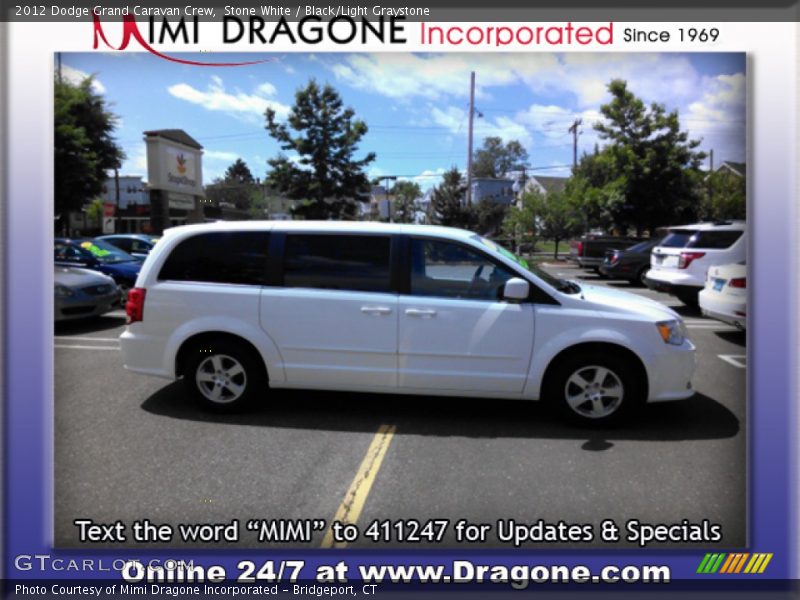 Stone White / Black/Light Graystone 2012 Dodge Grand Caravan Crew