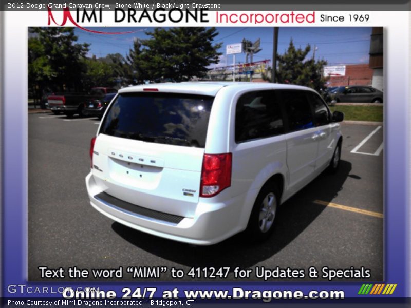 Stone White / Black/Light Graystone 2012 Dodge Grand Caravan Crew