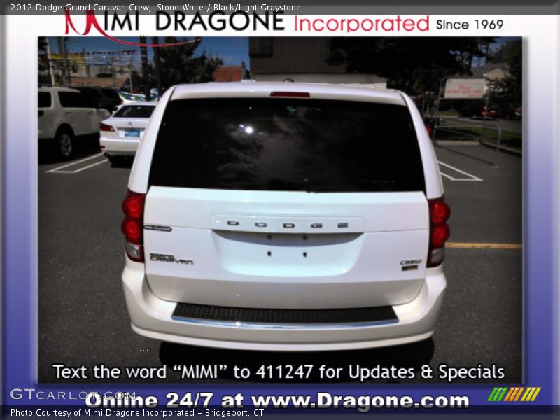 Stone White / Black/Light Graystone 2012 Dodge Grand Caravan Crew