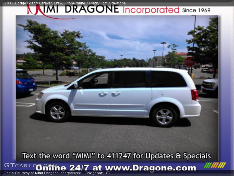 Stone White / Black/Light Graystone 2012 Dodge Grand Caravan Crew