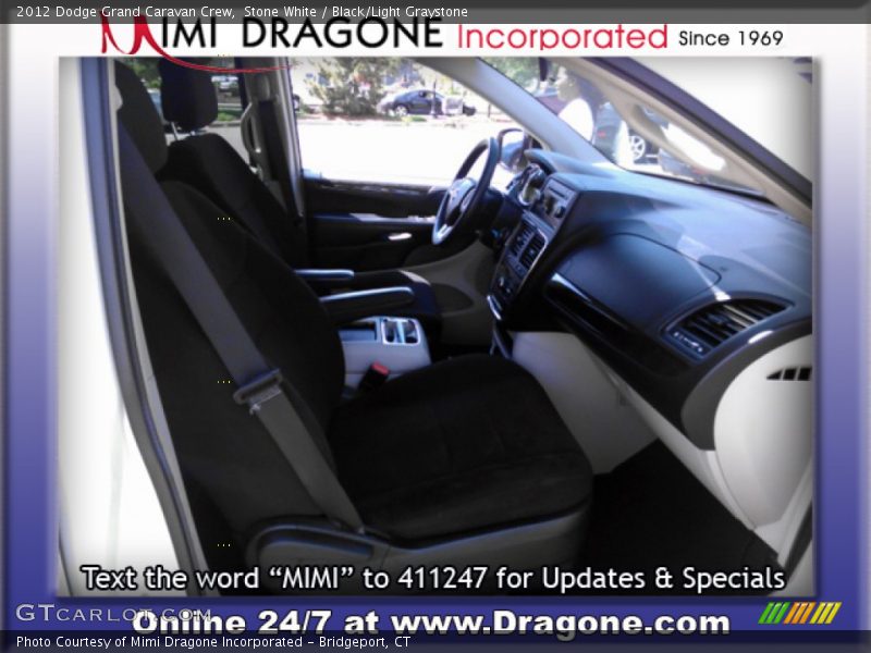Stone White / Black/Light Graystone 2012 Dodge Grand Caravan Crew