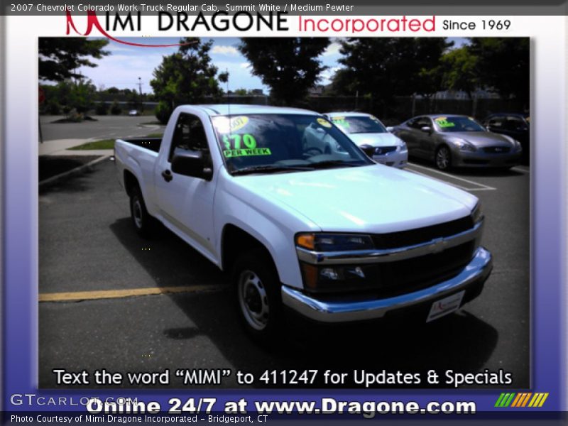 Summit White / Medium Pewter 2007 Chevrolet Colorado Work Truck Regular Cab