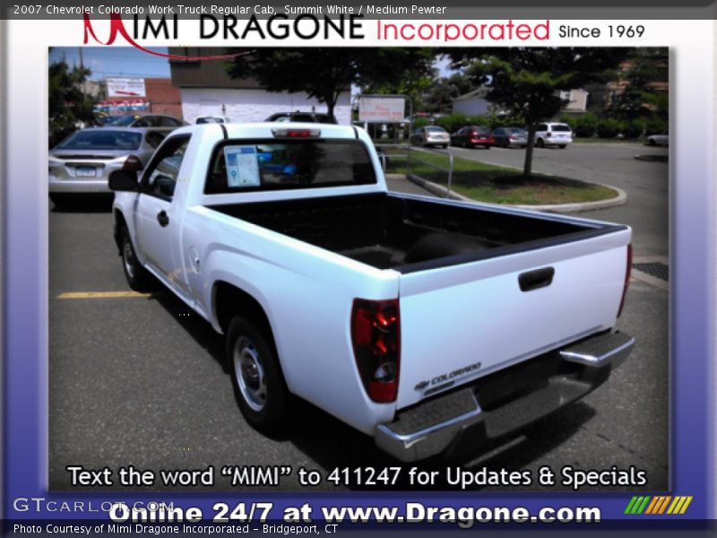Summit White / Medium Pewter 2007 Chevrolet Colorado Work Truck Regular Cab