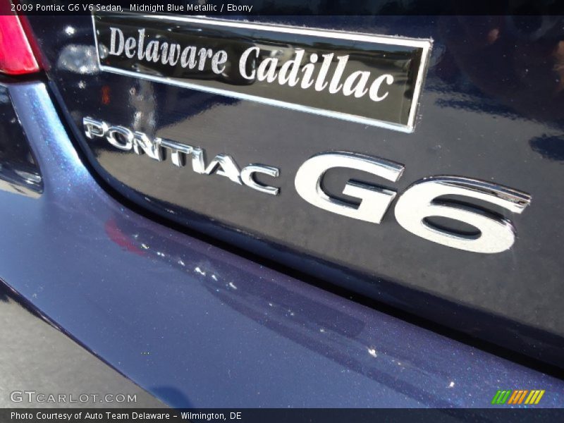 Midnight Blue Metallic / Ebony 2009 Pontiac G6 V6 Sedan
