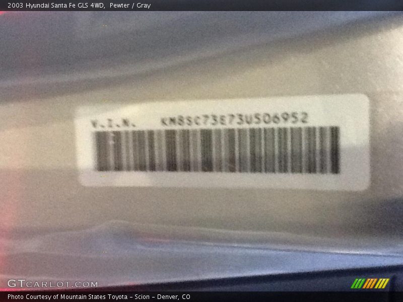 Pewter / Gray 2003 Hyundai Santa Fe GLS 4WD