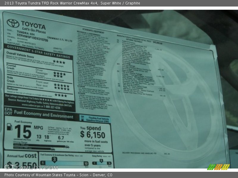 Super White / Graphite 2013 Toyota Tundra TRD Rock Warrior CrewMax 4x4