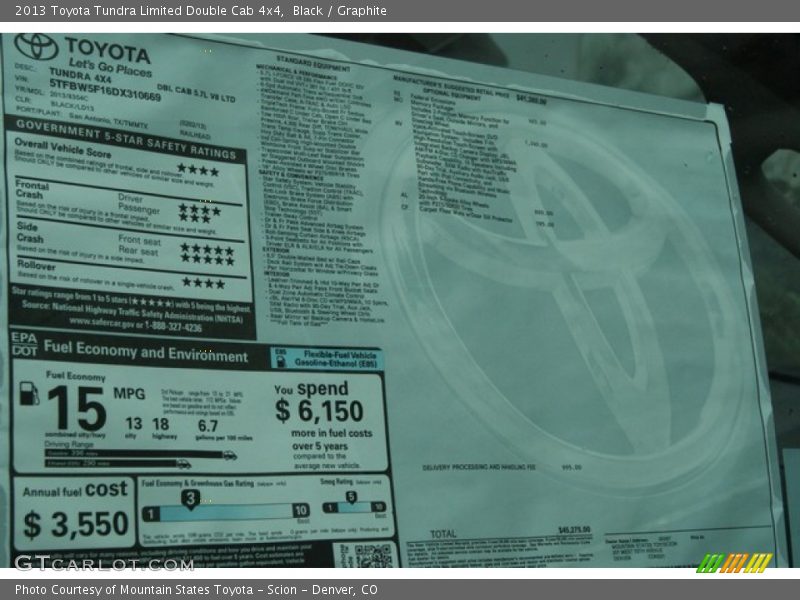 Black / Graphite 2013 Toyota Tundra Limited Double Cab 4x4
