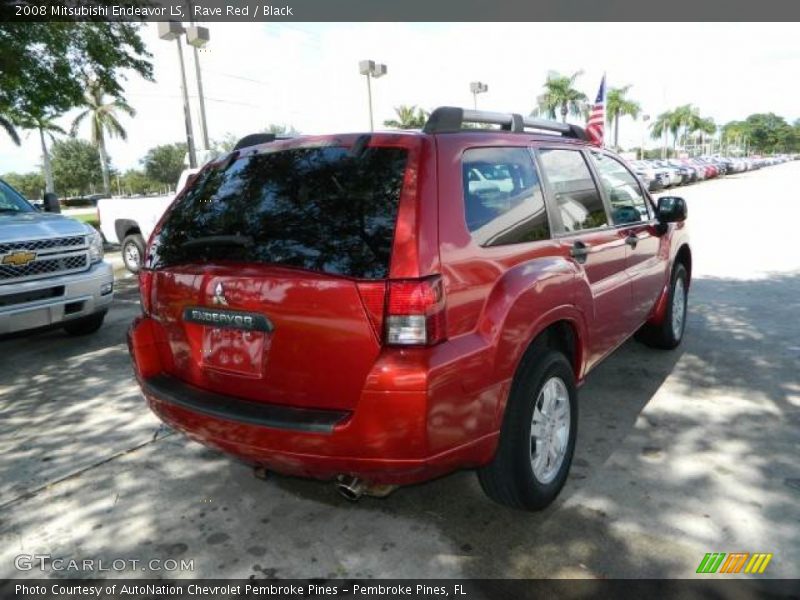 Rave Red / Black 2008 Mitsubishi Endeavor LS