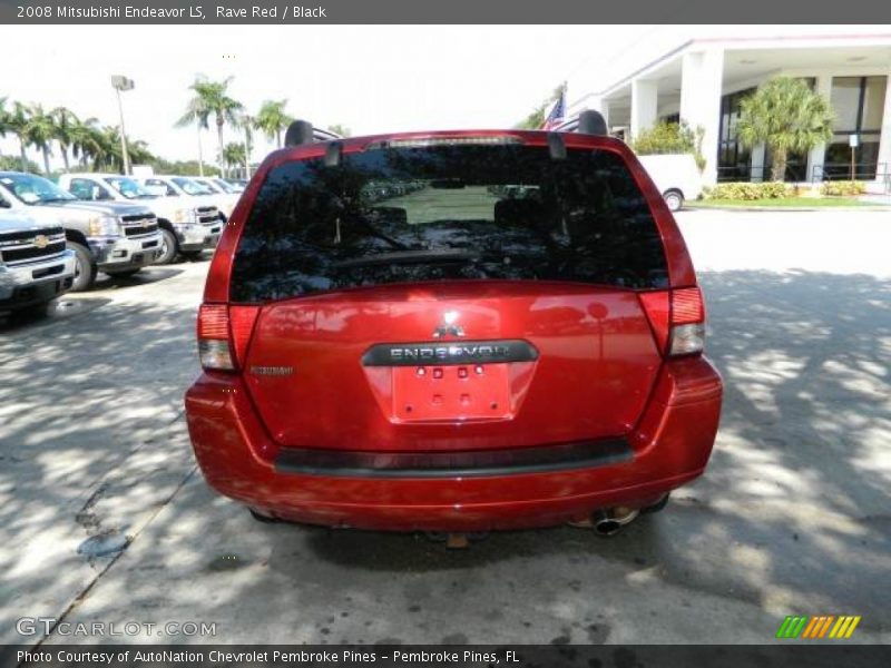 Rave Red / Black 2008 Mitsubishi Endeavor LS