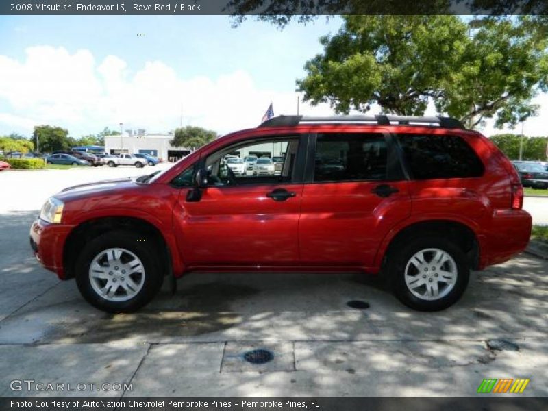 Rave Red / Black 2008 Mitsubishi Endeavor LS