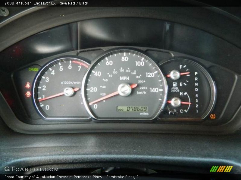 Rave Red / Black 2008 Mitsubishi Endeavor LS