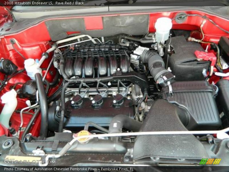 Rave Red / Black 2008 Mitsubishi Endeavor LS