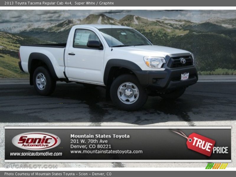 Super White / Graphite 2013 Toyota Tacoma Regular Cab 4x4