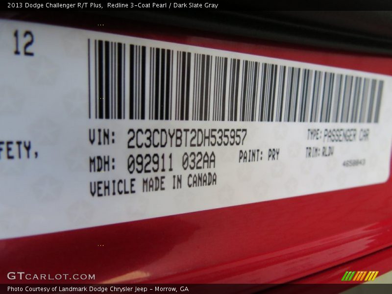 Redline 3-Coat Pearl / Dark Slate Gray 2013 Dodge Challenger R/T Plus