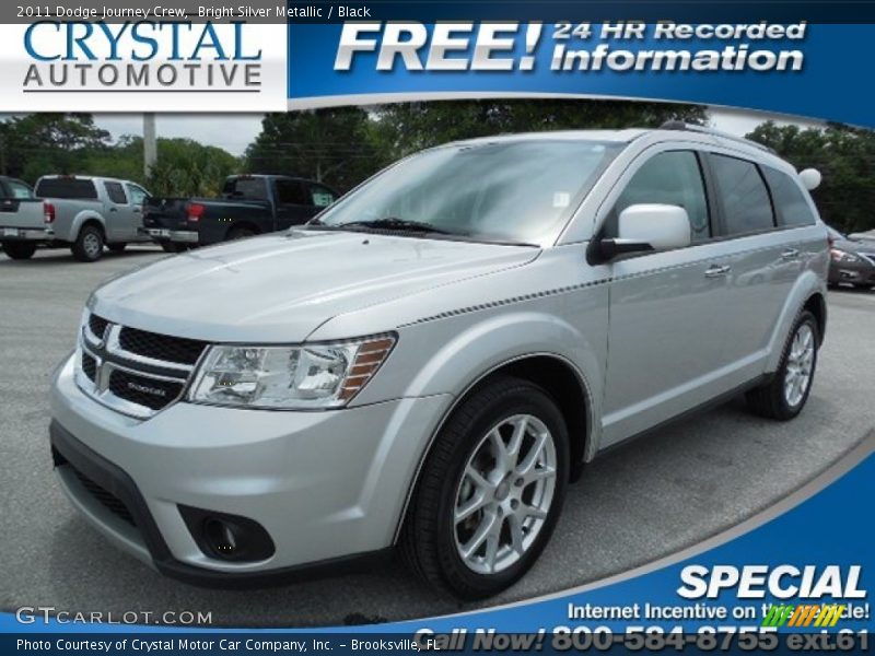 Bright Silver Metallic / Black 2011 Dodge Journey Crew