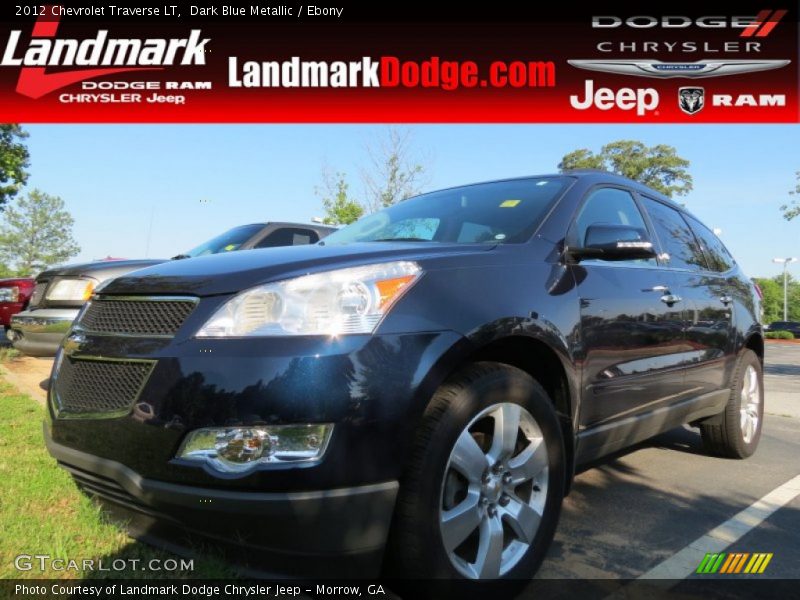 Dark Blue Metallic / Ebony 2012 Chevrolet Traverse LT