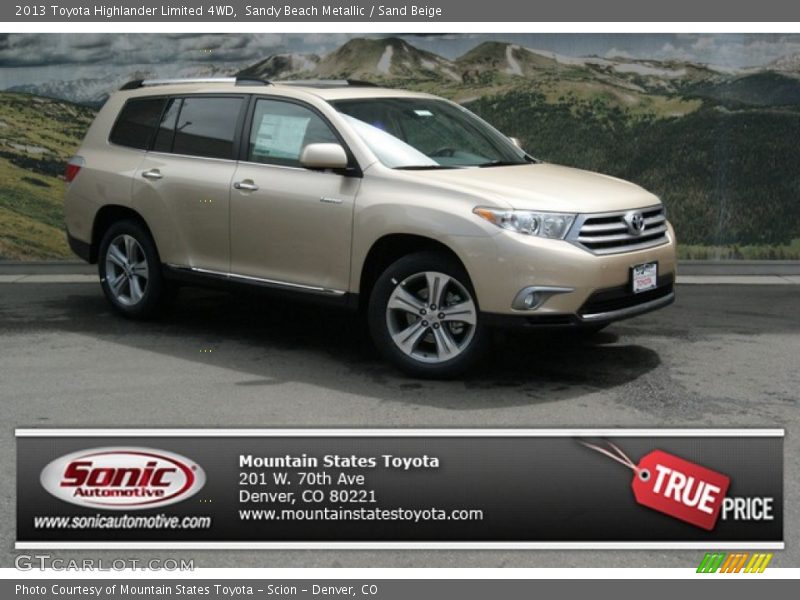 Sandy Beach Metallic / Sand Beige 2013 Toyota Highlander Limited 4WD