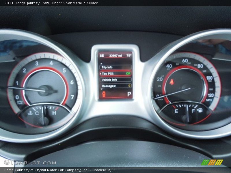 Bright Silver Metallic / Black 2011 Dodge Journey Crew