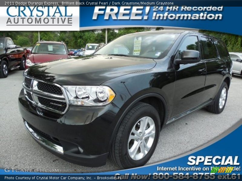 Brilliant Black Crystal Pearl / Dark Graystone/Medium Graystone 2011 Dodge Durango Express